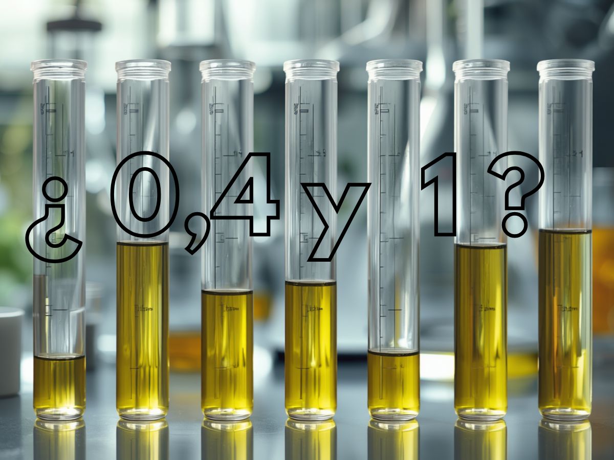 ¿Cuál es la diferencia entre aceite de oliva 0,4 y 1?
