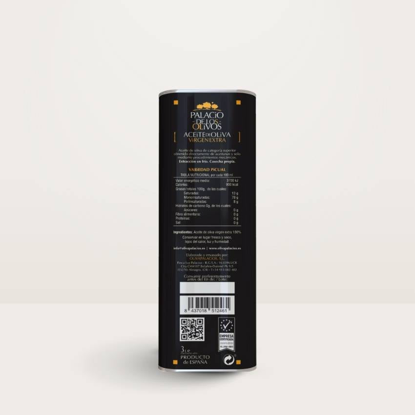 Lata de aceite Palacio de los Olivos Picual 3l