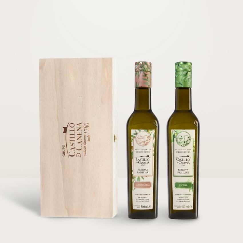 aceite de oliva virgen extra Estuche Aceite Castillo de Canena Picual y Arbequina 500 ml