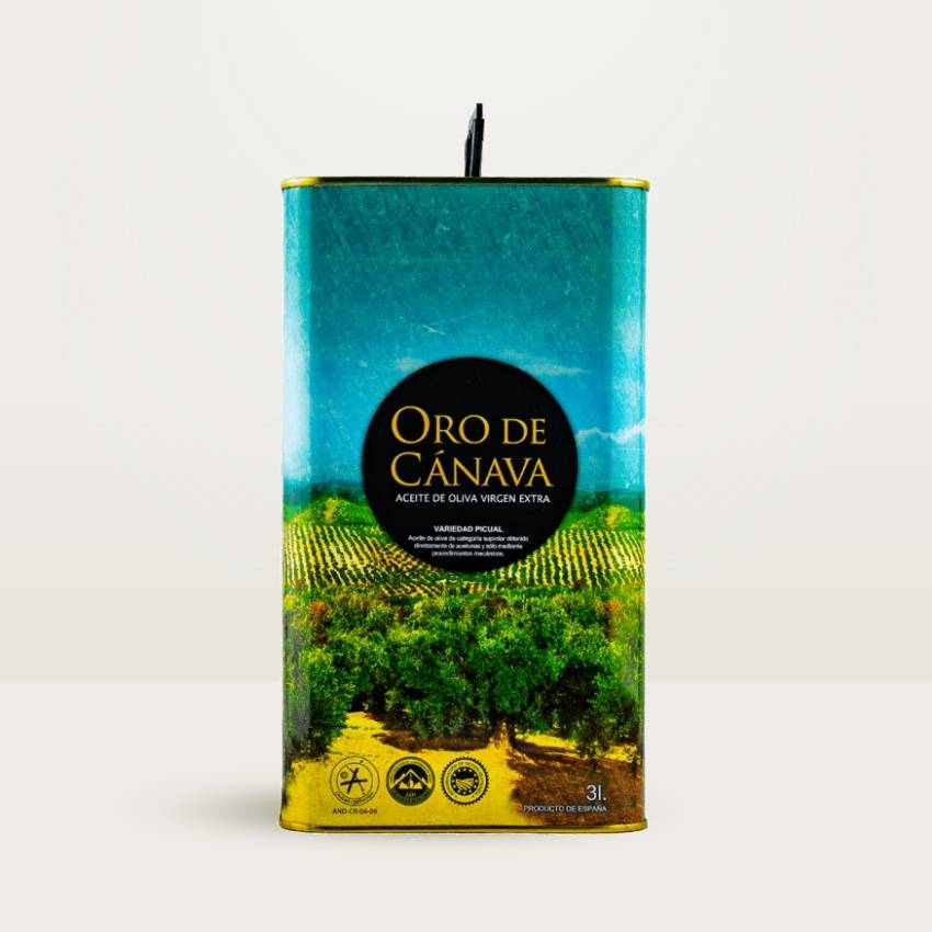 aceite de oliva virgen extra Oro de Cánava Picual Lata 3 L