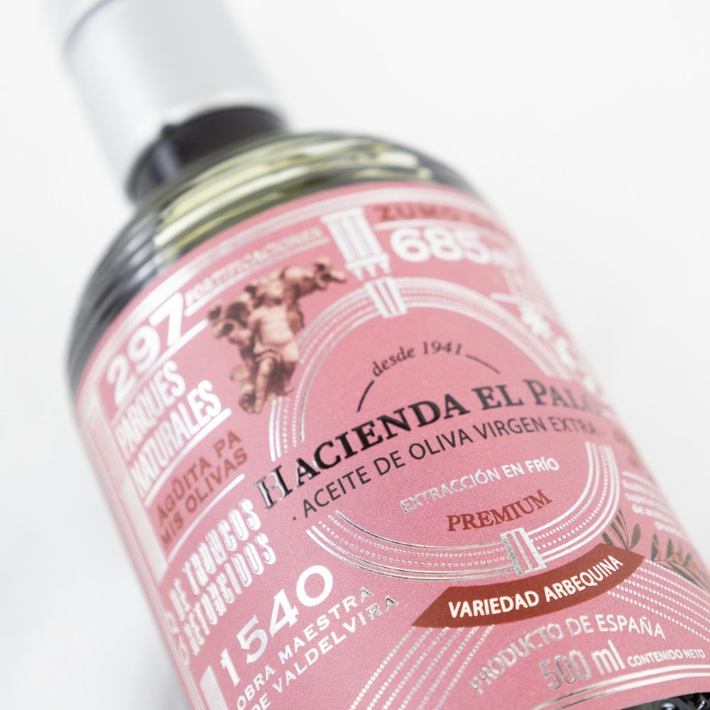 aceite de oliva virgen extra hacienda el palo arbequina 500ml