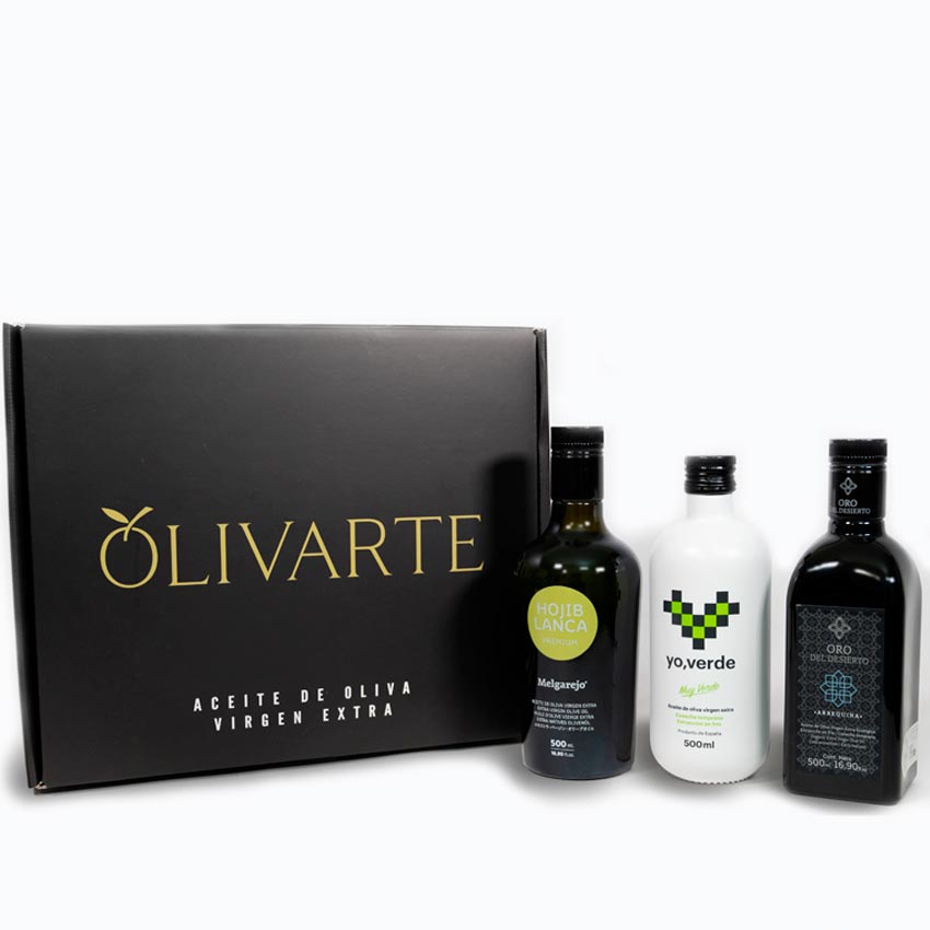 estuche de olivarte tres botellas