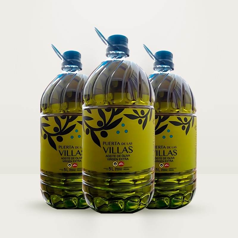 Garrafas aceite  Puerta de las Villas Picual 