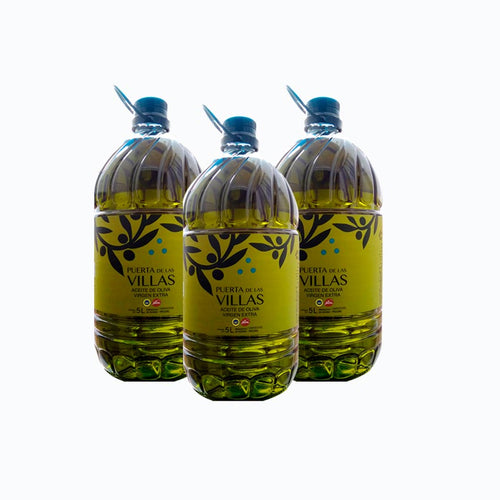 pack 3 garrafas aceite de oliva virgen extra puerta de las villas