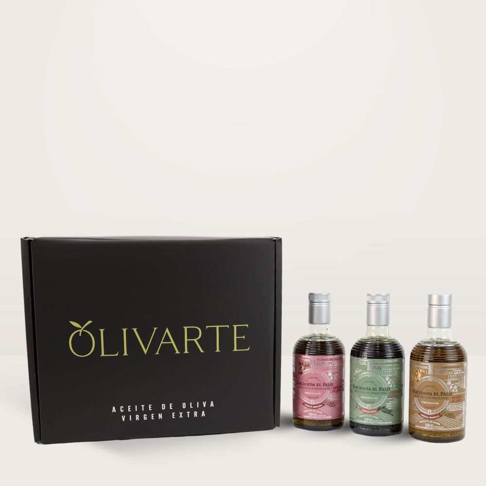 aceite de oliva virgen exra estuche variedades hacienda el palo 500ml