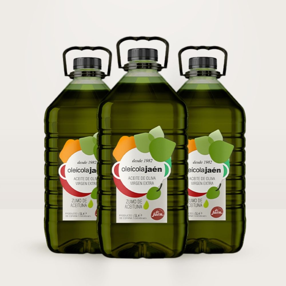 aceite de oliva virgen extra Pack 3 Garrafas Oleícola Jaén 5 L