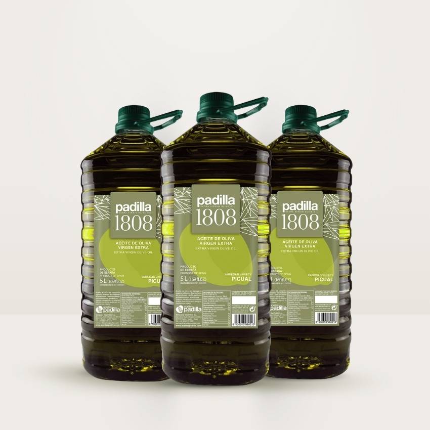 aceite de oliva virgen extra Pack 3 Garrafas Padilla 1808 5L