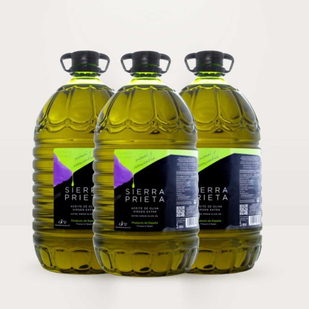 aceite de oliva virgen extra Pack 3 Garrafas Sierra Prieta Picual y Cornicabra 5L