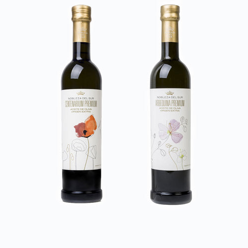 Pack botellas nobleza del sur premium picual y arbequina